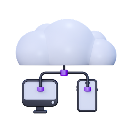 Compartilhamento de dados na nuvem  3D Icon