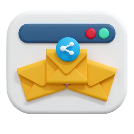 Compartilhar mensagem de e-mail  3D Icon