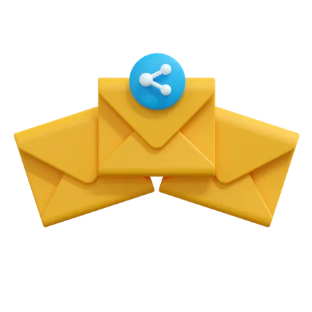 Compartilhar mensagem de e-mail  3D Icon