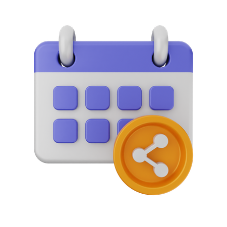 Compartir calendario  3D Icon