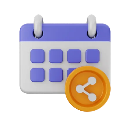 Compartir calendario  3D Icon