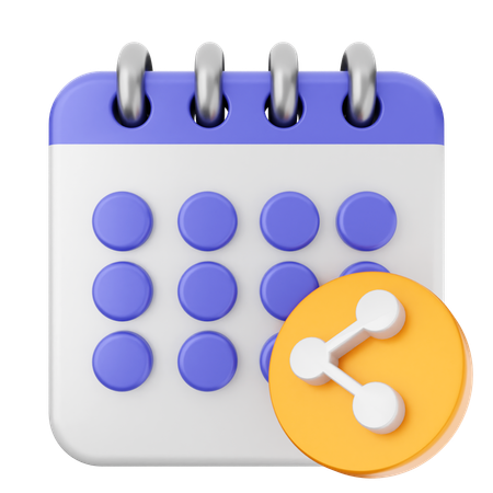 Compartir calendario  3D Icon