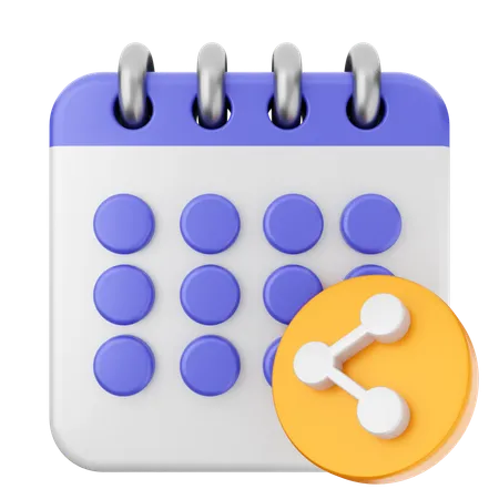 Compartir calendario  3D Icon