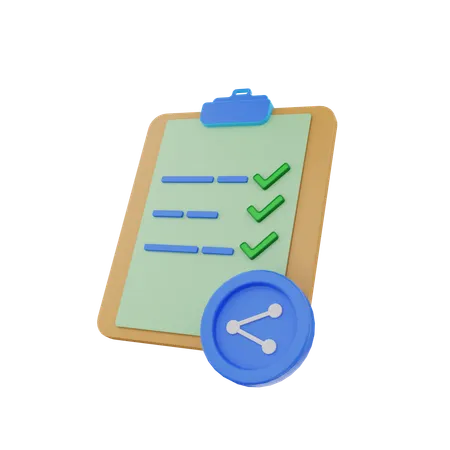 Compartir lista de verificación  3D Icon
