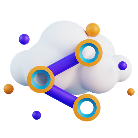 Compartir nube  3D Icon