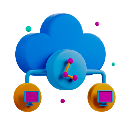 Compartir nubes  3D Icon