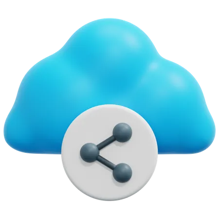 Compartir nube  3D Icon