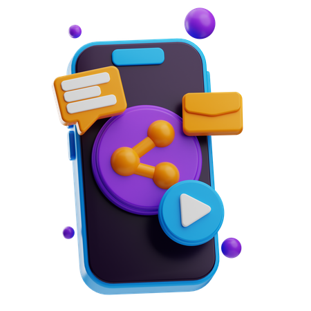 Compartir redes sociales  3D Icon