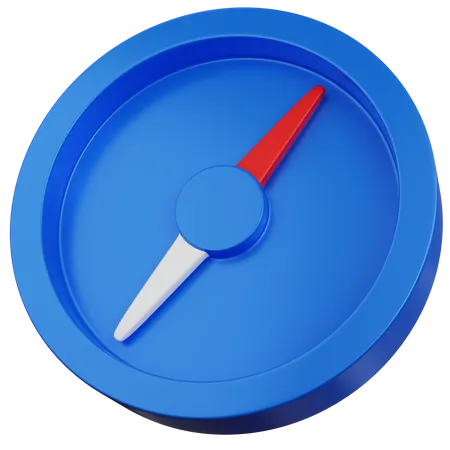 3 D Rendering Blue Compass Isolated 3D Icon