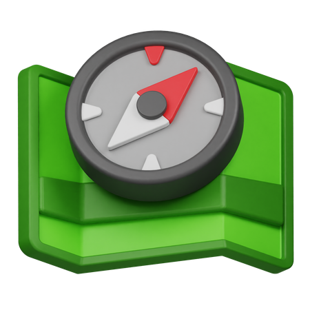 Compass and Map  3D Icon