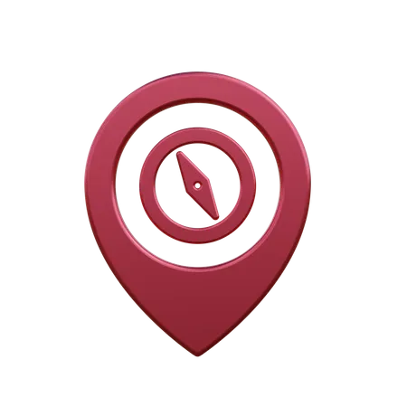 Compass Location Map 3D Icon