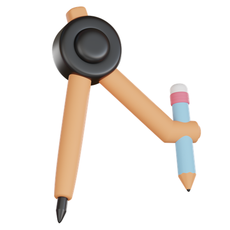 Compasso de desenho com lápis  3D Icon