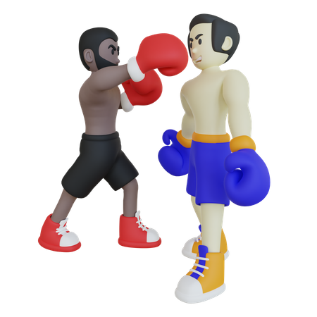 Competencia de pelea de boxeo  3D Illustration