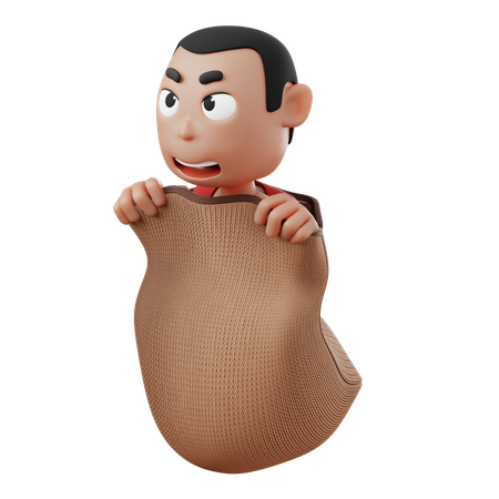 Competição de corrida de saco  3D Icon