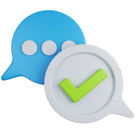 Complete bubble message  3D Icon