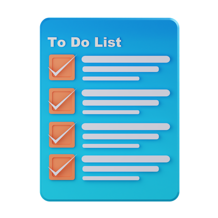 Completed To Do List  3D Icon