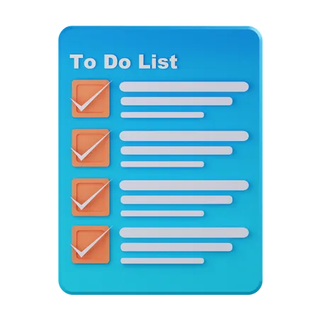 Completed To Do List  3D Icon
