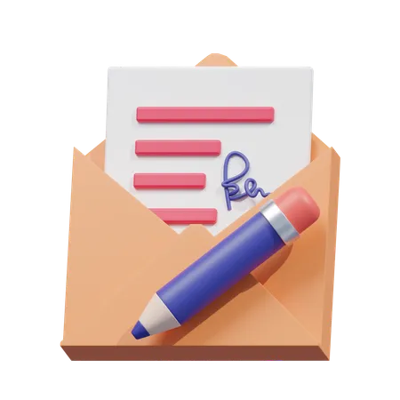 Ícone de escrever e-mail  3D Icon