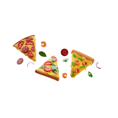 Composição de pizza  3D Icon