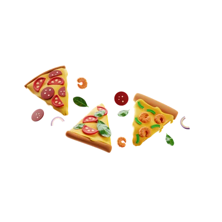 Composición de pizza  3D Icon