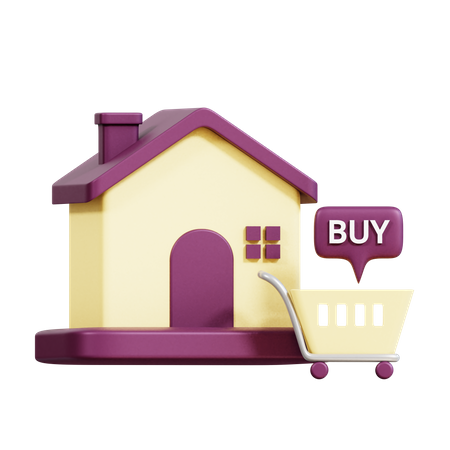 Comprando casa  3D Icon