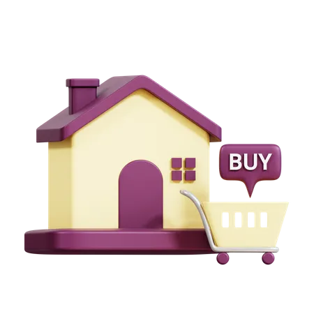 Comprando casa  3D Icon