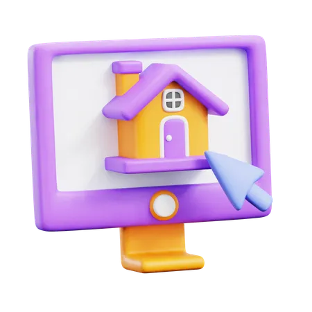 Compra de casa en linea  3D Icon