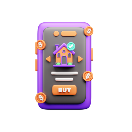 Comprar casa en linea  3D Icon