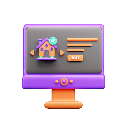 Comprar casa en linea  3D Icon