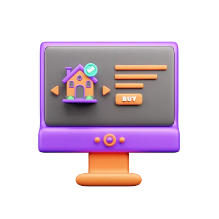 Comprar casa en linea  3D Icon