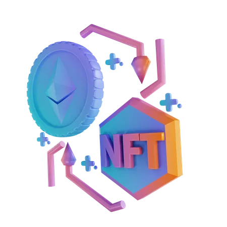 Compra de ethereum nft  3D Illustration