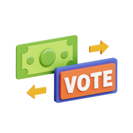 Comprando votos  3D Icon