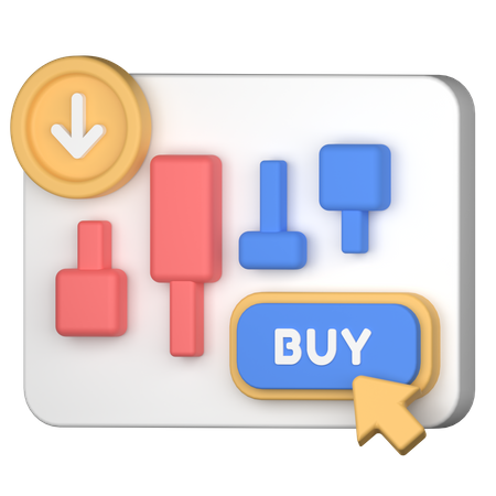 Comprar acciones  3D Icon