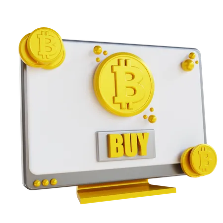 Comprar bitcoins en línea  3D Illustration