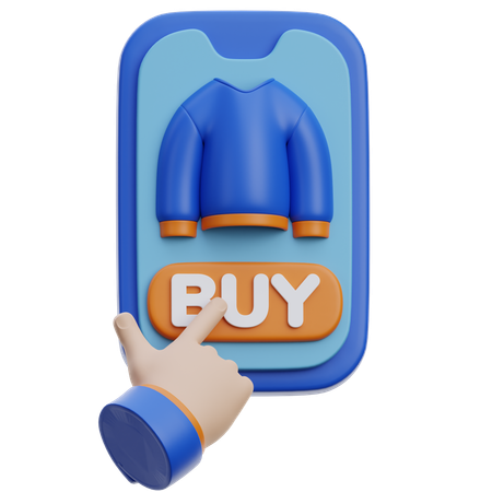 Comprar roupas de botão e-commerce  3D Icon