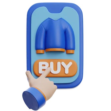 Comprar roupas de botão e-commerce  3D Icon