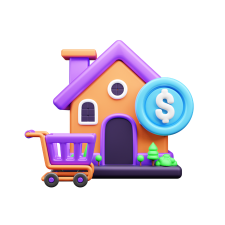 Comprar casa  3D Icon