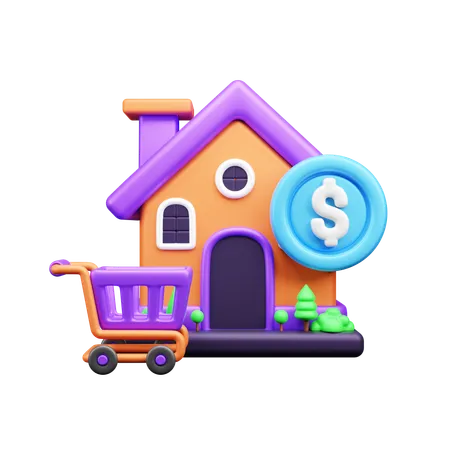 Comprar casa  3D Icon