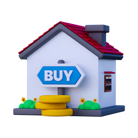 Comprar casa  3D Icon