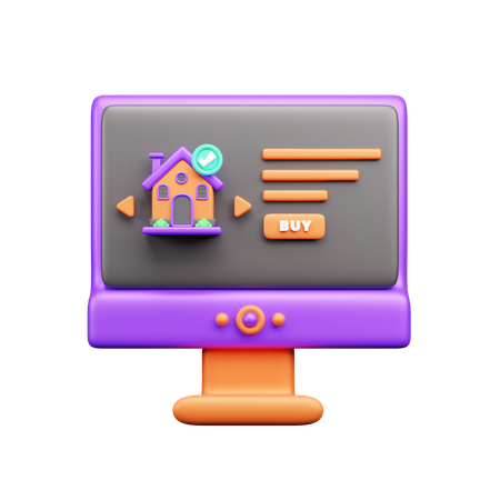 Comprar casa online  3D Icon