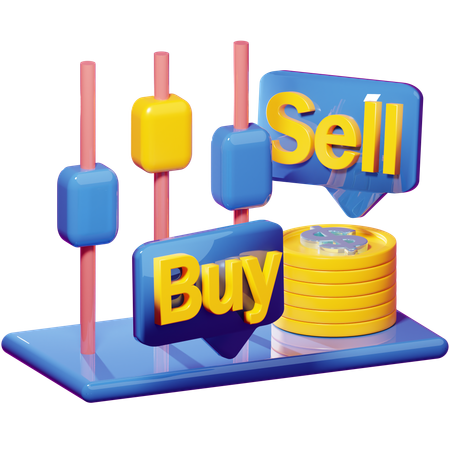 Comprar e vender  3D Icon