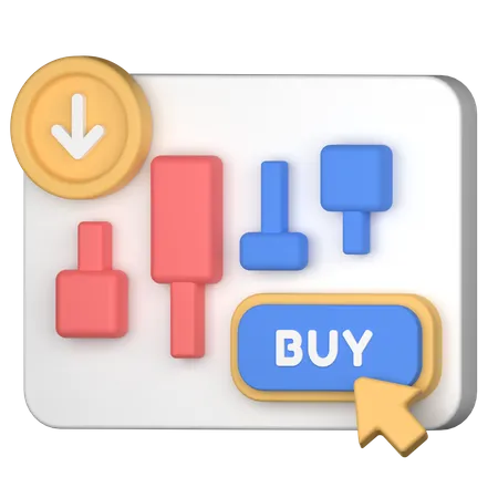 Comprar ações  3D Icon