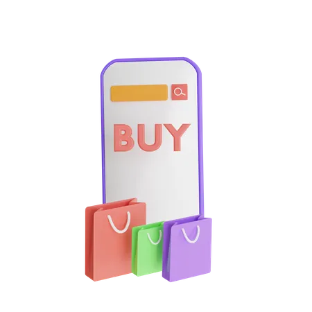 Comprar on-line  3D Icon