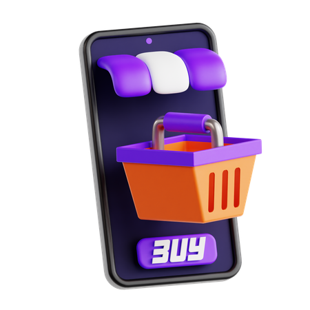 Compras móviles  3D Icon