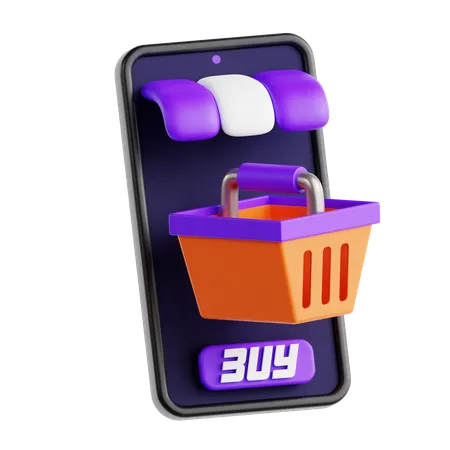 Compras móviles  3D Icon