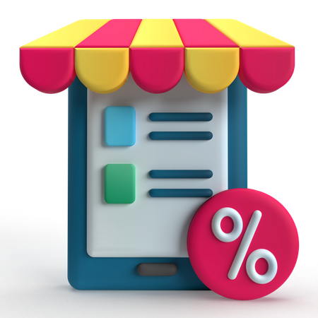 Compras móviles  3D Icon