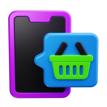 Compras móviles  3D Icon