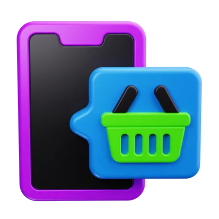 Compras móviles  3D Icon