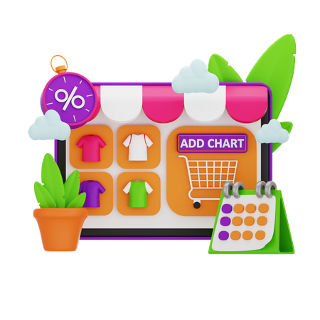 Compras adicionar ao gráfico  3D Icon