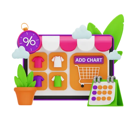 Compras adicionar ao gráfico  3D Icon